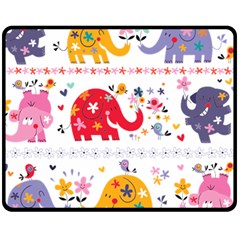 African Elephant Cute Cartoon Seamless Shading Cartoon Character Fleece Blanket (medium) by Bedest