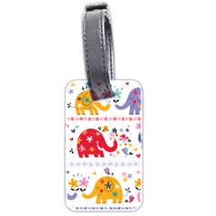 African Elephant Cute Cartoon Seamless Shading Cartoon Character Luggage Tag (two Sides) by Bedest