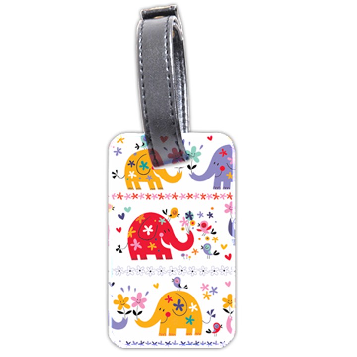 African Elephant Cute Cartoon Seamless Shading Cartoon Character Luggage Tag (two sides)