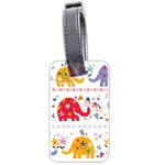 African Elephant Cute Cartoon Seamless Shading Cartoon Character Luggage Tag (two sides) Back