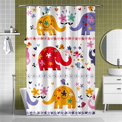 African Elephant Cute Cartoon Seamless Shading Cartoon Character Shower Curtain 48  X 72  (small)  by Bedest