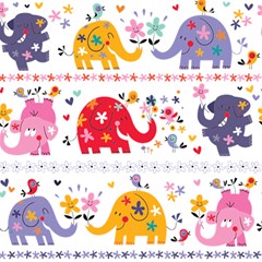 African Elephant Cute Cartoon Seamless Shading Cartoon Character Play Mat (square) by Bedest