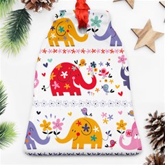 African Elephant Cute Cartoon Seamless Shading Cartoon Character Ornament (bell)