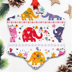 African Elephant Cute Cartoon Seamless Shading Cartoon Character Snowflake Ornament (two Sides)