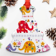 African Elephant Cute Cartoon Seamless Shading Cartoon Character Christmas Tree Ornament (two Sides)