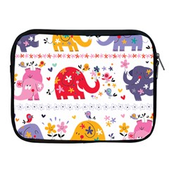 African Elephant Cute Cartoon Seamless Shading Cartoon Character Apple Ipad 2/3/4 Zipper Cases by Bedest