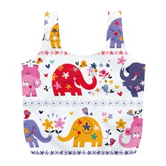 African Elephant Cute Cartoon Seamless Shading Cartoon Character Full Print Recycle Bag (l) by Bedest