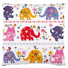 African Elephant Cute Cartoon Seamless Shading Cartoon Character Standard Premium Plush Fleece Cushion Case (one Side) by Bedest