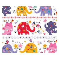 African Elephant Cute Cartoon Seamless Shading Cartoon Character Two Sides Premium Plush Fleece Blanket (kids Size) by Bedest