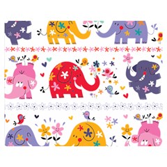 African Elephant Cute Cartoon Seamless Shading Cartoon Character Two Sides Premium Plush Fleece Blanket (teen Size) by Bedest