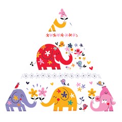 African Elephant Cute Cartoon Seamless Shading Cartoon Character Wooden Puzzle Triangle by Bedest