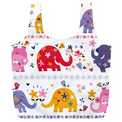 African Elephant Cute Cartoon Seamless Shading Cartoon Character Full Print Recycle Bag (xxxl) by Bedest