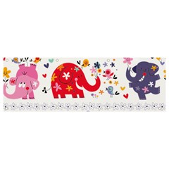 African Elephant Cute Cartoon Seamless Shading Cartoon Character Banner And Sign 9  X 3  by Bedest