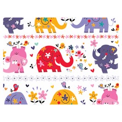 African Elephant Cute Cartoon Seamless Shading Cartoon Character Premium Plush Fleece Blanket (extra Small) by Bedest