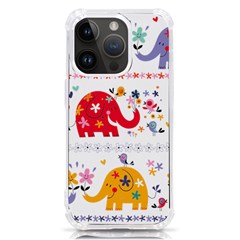 African Elephant Cute Cartoon Seamless Shading Cartoon Character Iphone 14 Pro Tpu Uv Print Case by Bedest