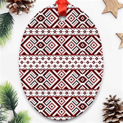 Ukrainian Folk Seamless Pattern Ornament Ornament (oval)