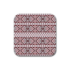 Ukrainian Folk Seamless Pattern Ornament Rubber Coaster (square) by Bedest