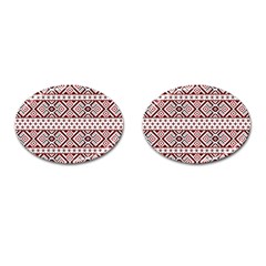 Ukrainian Folk Seamless Pattern Ornament Cufflinks (oval) by Bedest