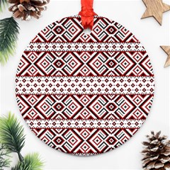 Ukrainian Folk Seamless Pattern Ornament Round Ornament (two Sides)