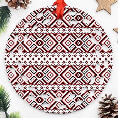 Ukrainian Folk Seamless Pattern Ornament Ornament (round Filigree)