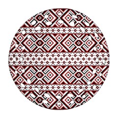 Ukrainian Folk Seamless Pattern Ornament Round Filigree Ornament (two Sides)