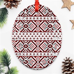 Ukrainian Folk Seamless Pattern Ornament Oval Filigree Ornament (two Sides)