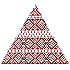 Ukrainian Folk Seamless Pattern Ornament Wooden Puzzle Triangle by Bedest