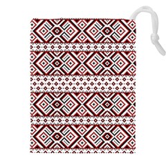 Ukrainian Folk Seamless Pattern Ornament Drawstring Pouch (4xl) by Bedest