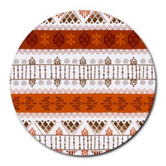 Ethnic Traditional Seamless Pattern Round Mousepad