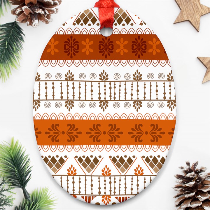 Ethnic Traditional Seamless Pattern Ornament (Oval)