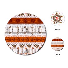 Ethnic Traditional Seamless Pattern Playing Cards Single Design (Round)