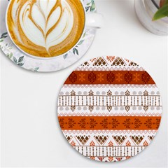 Ethnic Traditional Seamless Pattern UV Print Round Tile Coaster