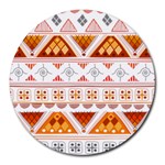 Bright Aztec Ethnic Seamless Pattern Round Mousepad Front