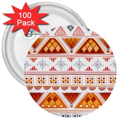 Bright Aztec Ethnic Seamless Pattern 3  Buttons (100 Pack)  by Bedest