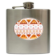 Bright Aztec Ethnic Seamless Pattern Hip Flask (6 Oz) by Bedest