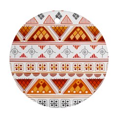 Bright Aztec Ethnic Seamless Pattern Round Ornament (two Sides)