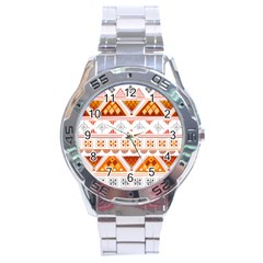 Bright Aztec Ethnic Seamless Pattern Stainless Steel Analogue Watch by Bedest