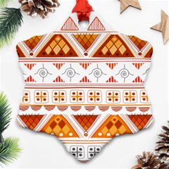 Bright Aztec Ethnic Seamless Pattern Ornament (snowflake)