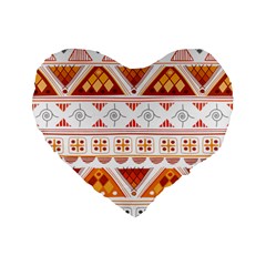 Bright Aztec Ethnic Seamless Pattern Standard 16  Premium Flano Heart Shape Cushions by Bedest