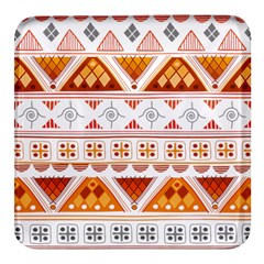 Bright Aztec Ethnic Seamless Pattern Square Glass Fridge Magnet (4 Pack) by Bedest