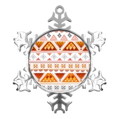 Bright Aztec Ethnic Seamless Pattern Metal Small Snowflake Ornament by Bedest