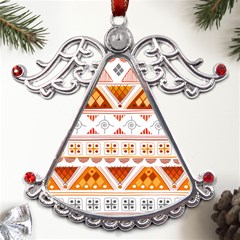 Bright Aztec Ethnic Seamless Pattern Metal Angel With Crystal Ornament