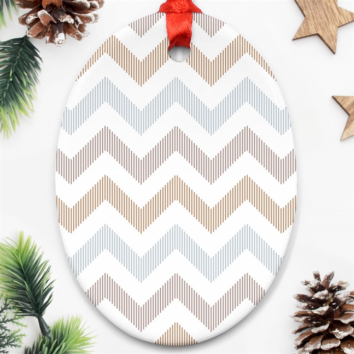 Colored Zigzag Seamless Patterns Ornament (Oval)