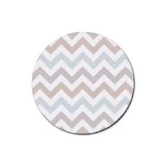 Colored Zigzag Seamless Patterns Rubber Coaster (Round)