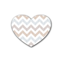 Colored Zigzag Seamless Patterns Rubber Heart Coaster (4 pack)