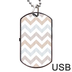 Colored Zigzag Seamless Patterns Dog Tag USB Flash (One Side)