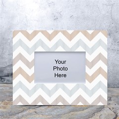 Colored Zigzag Seamless Patterns White Tabletop Photo Frame 4 x6  by Bedest