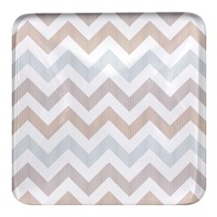 Colored Zigzag Seamless Patterns Square Glass Fridge Magnet (4 Pack) by Bedest