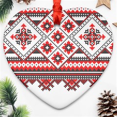 Retro Knitting Patterns Seamless Ornament (heart)