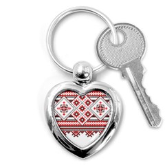 Retro Knitting Patterns Seamless Key Chain (heart) by Bedest